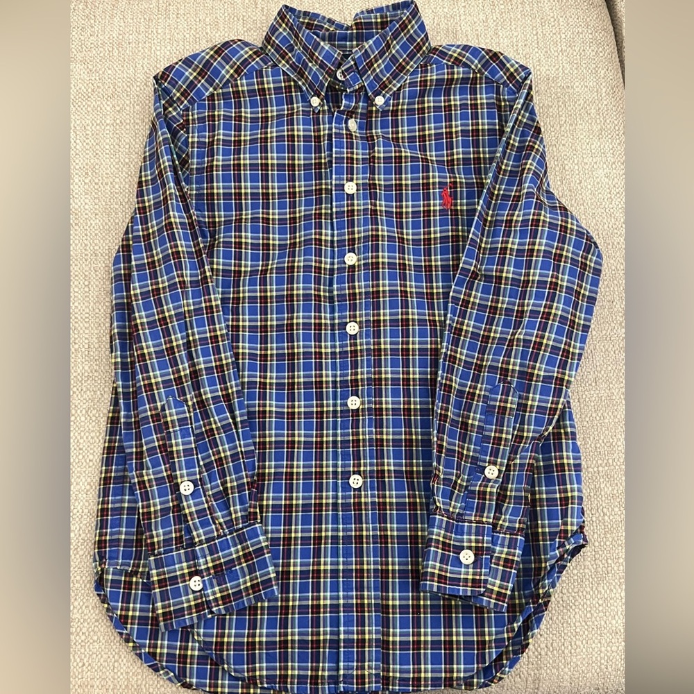 Ralph Lauren Boys Plaid Oxford Shirt